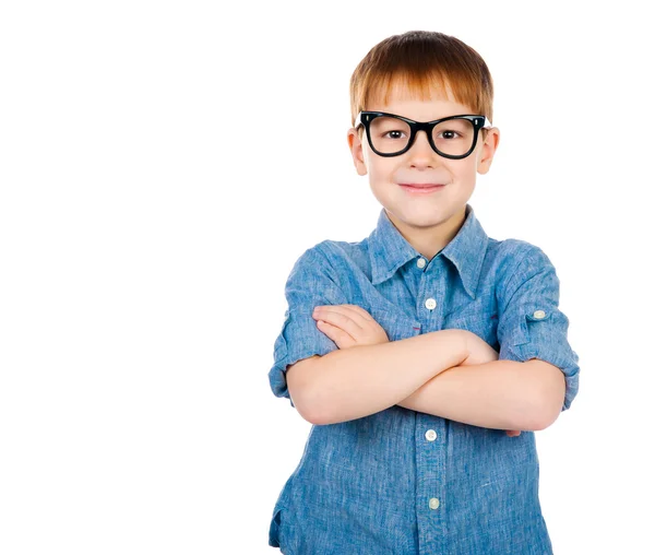 Mały chłopiec w okularach — Zdjęcie stockowe
