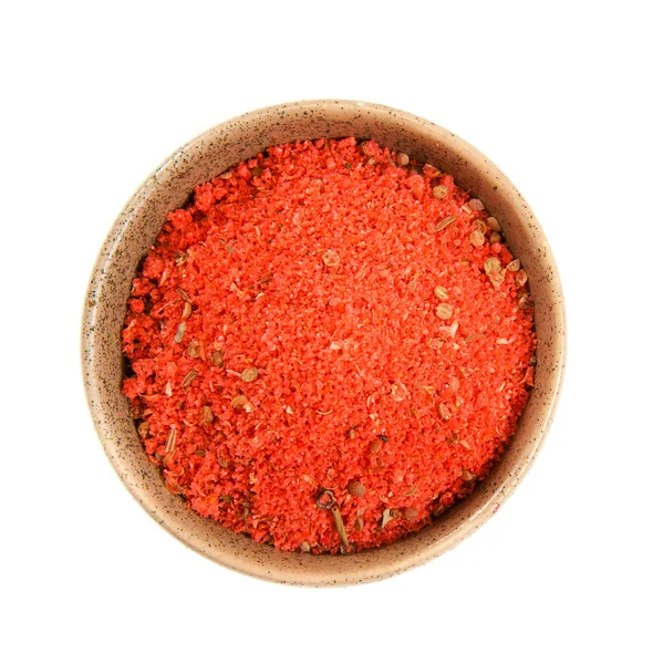 Czerwony przyprawy do miski ceramiczne — Zdjęcie stockowe