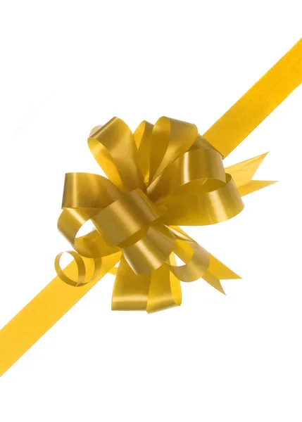 Goldene Schleife als Geschenk — Stockfoto