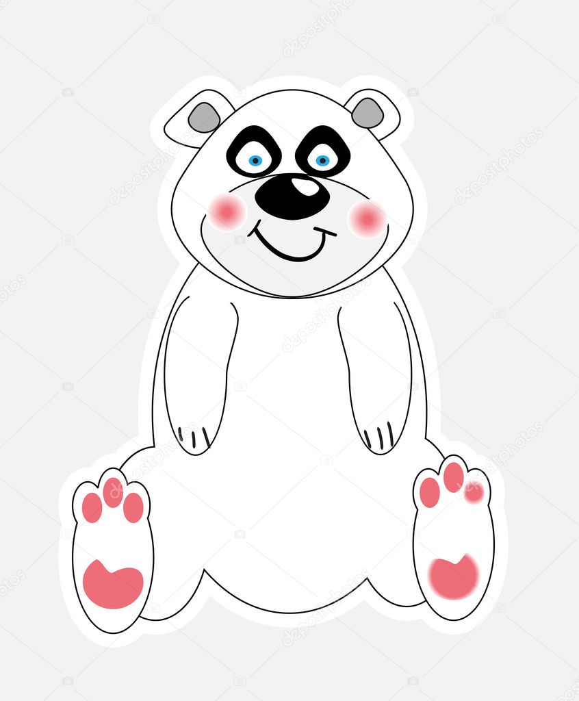 Cute polar bear vector illustration