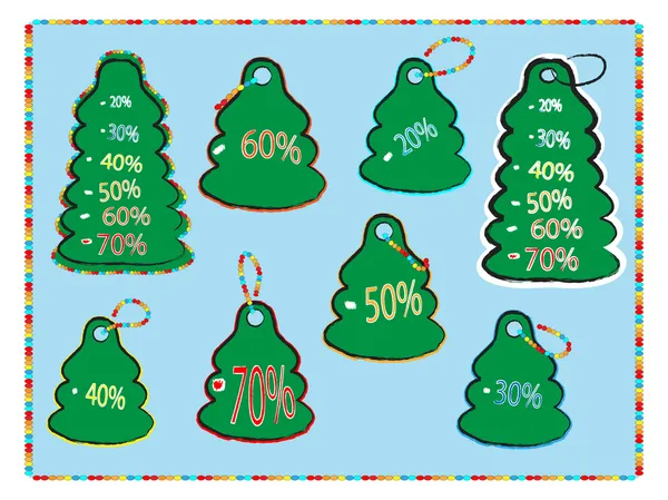 Collezione di tag di Natale vettoriale — Vettoriale Stock