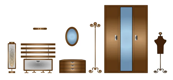 隔离套的家具上白色背景矢量的插图 — 图库矢量图片
