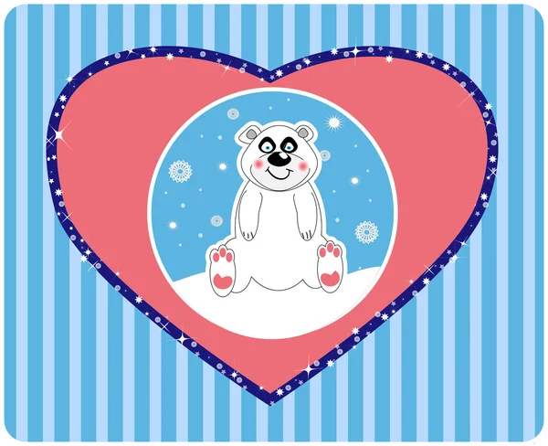 Vector background of a cute polar bear vector illustration — Stock Vector