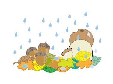 desen ile meşe palamudu. vektör çizim.