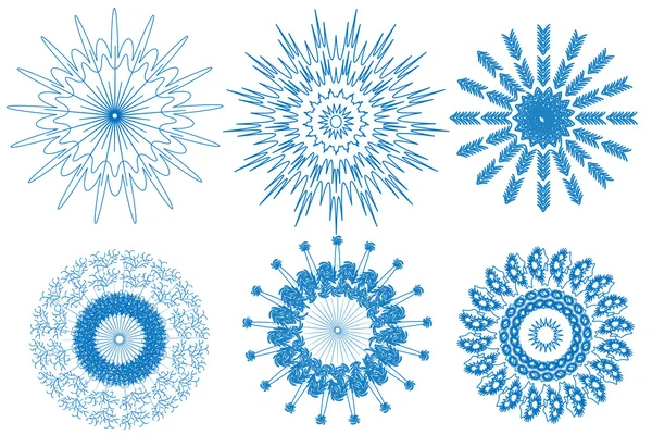 Flocon de neige bleu sur fond blanc vecteur — Image vectorielle