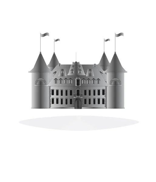 Bajkowy zamek na białym tle. — Zdjęcie stockowe