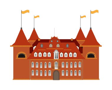 Old castle on white background - vector illustration. clipart