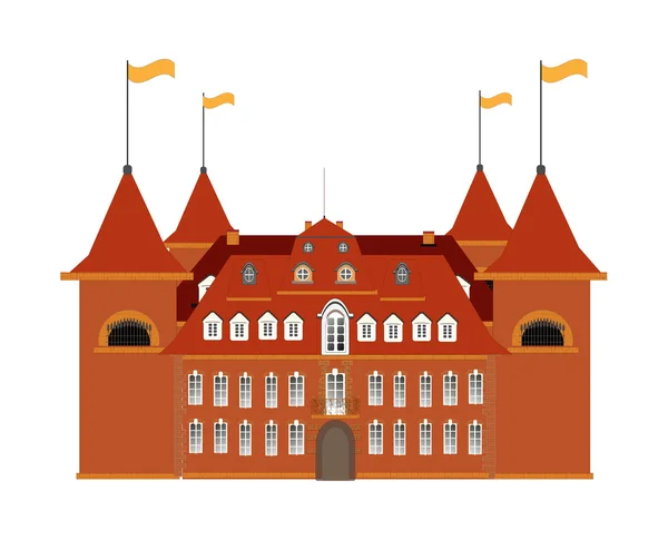Stary zamek na białym tle - ilustracja wektorowa. — Wektor stockowy