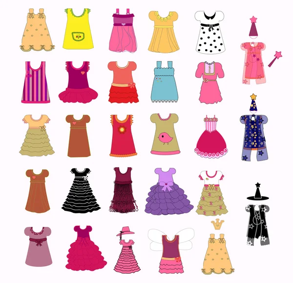 ドレス コレクション ベクトル — ストックベクタ