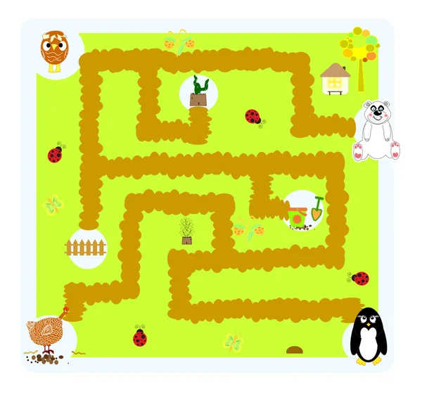 Funny vector labyrinth for children — Stock Vector