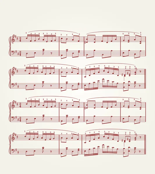 Hoja de notas musicales — Archivo Imágenes Vectoriales
