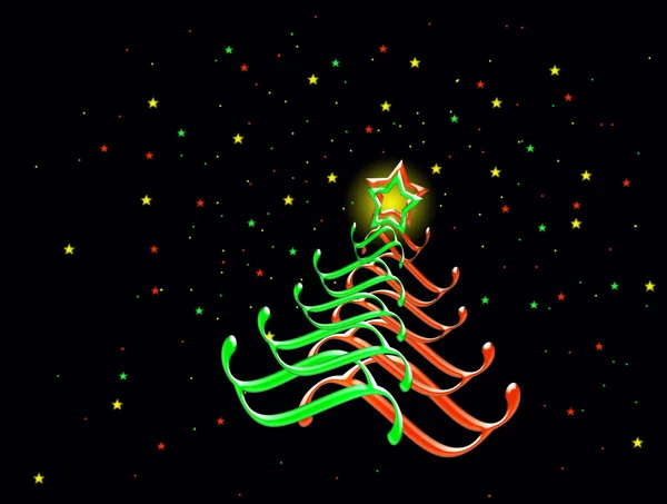 Árvore de Natal cor tradicional — Fotografia de Stock