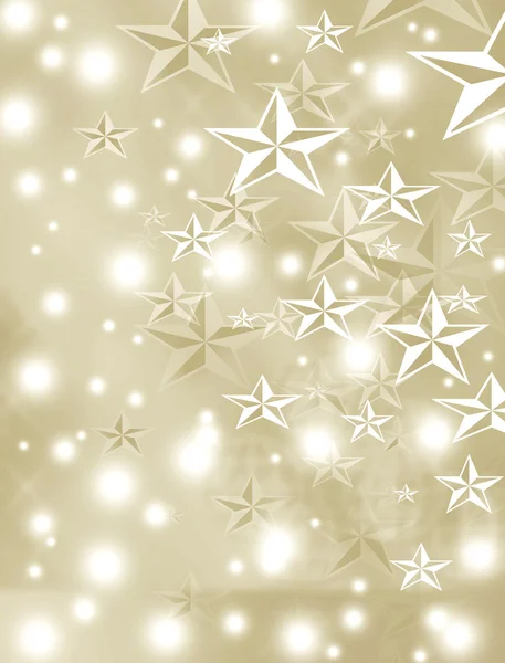 星の空にゴールドのクリスマス ツリー — ストック写真