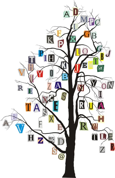 Árvore alfabética — Vetor de Stock