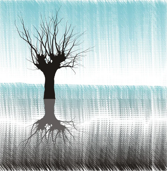 Tree in water — Stock Vector