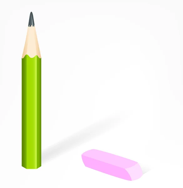 Олівець та гумка — стоковий вектор