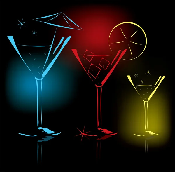 Cocktail glasses — Stock Vector