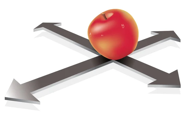 Jabłko na skrzyżowaniu — Wektor stockowy