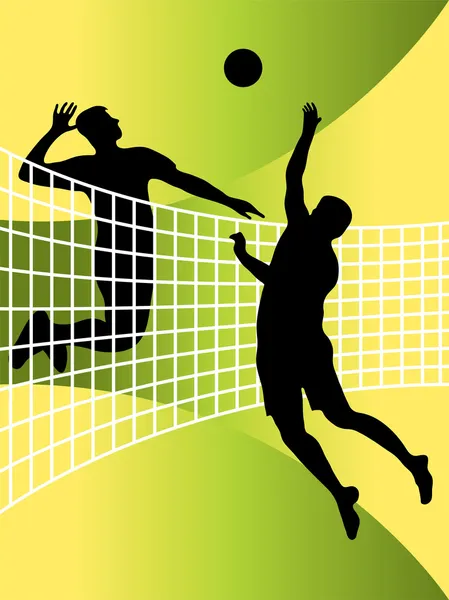 Abstract illustration of volleyball players — Stock Vector