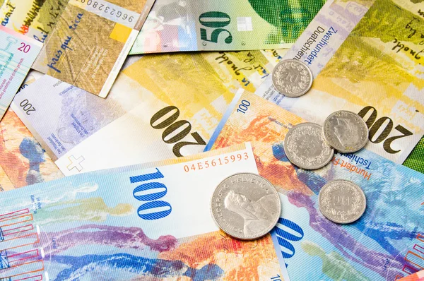 Swiss currency francs — Stockfoto
