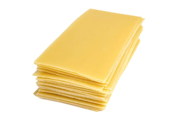 Lasagne Pasta isoliert auf weißem Hintergrund — Stockfoto