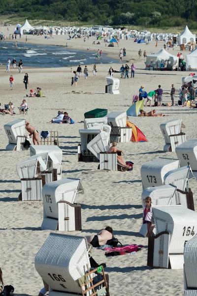 Балтийские пляжные корзины — стоковое фото