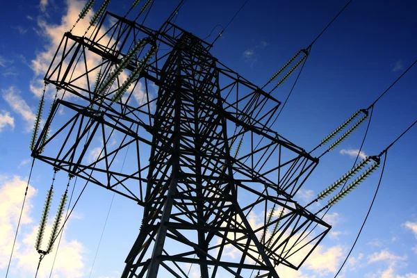 Eletricidade Pylon - Quadro superior — Fotografia de Stock