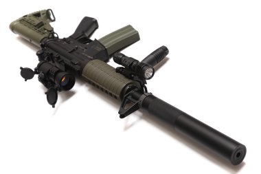 US Spec Ops M4A1 custom assault rifle. clipart