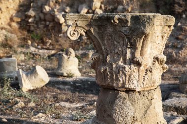 Part of greek column at Paphos, Cyprus. clipart
