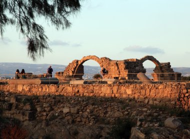 Ruins of ancient buildings at Paphos, Cyprus. clipart