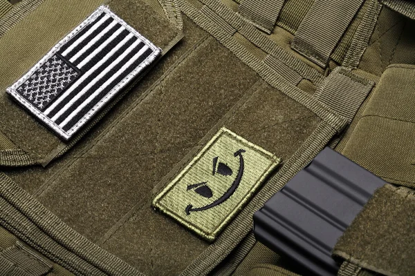 Tactical vest with american flag Stock Image