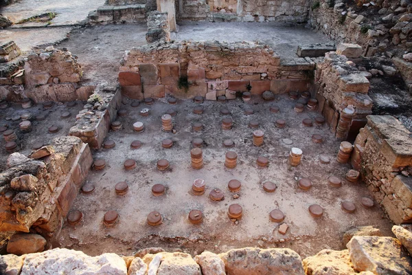 Arkeologiska utgrävningar i kato paphos park, Cypern. Stockbild