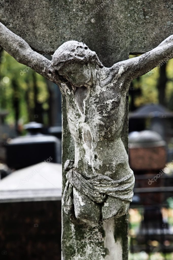 Old broken statue of Jesus Christ — Stock Photo © UltraONE 7404218