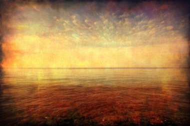 Grunge image of seascape clipart