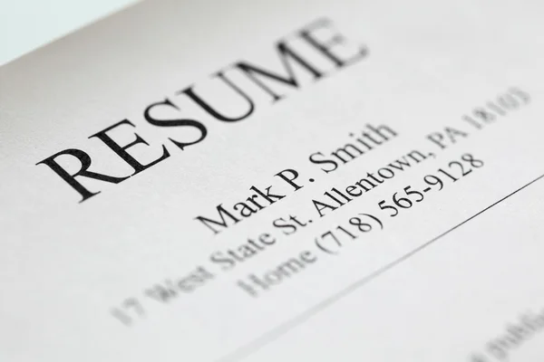 Resume title page. Stock Image