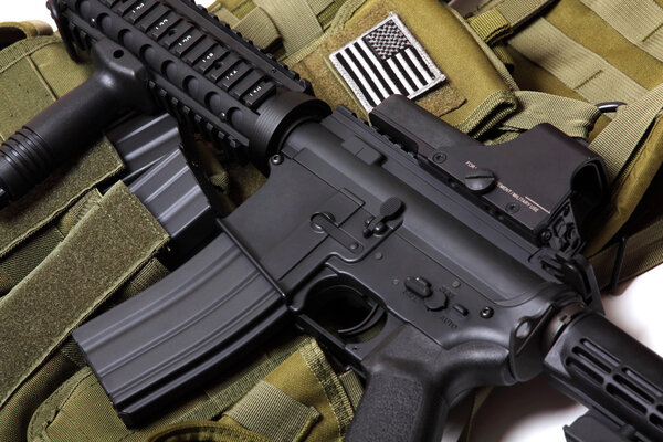 US tactical vest and carbine.