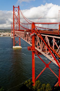 The 25 De Abril Bridge in Lisbon clipart