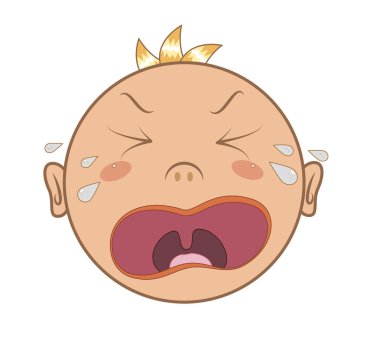 Baby cries clipart