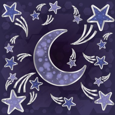 Moon and stars clipart