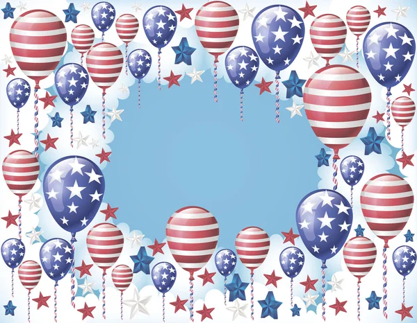 Ballons festifs dans le ciel bleu — Image vectorielle