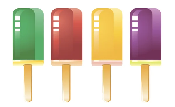 Quatro gelados refrescantes e coloridos — Vetor de Stock
