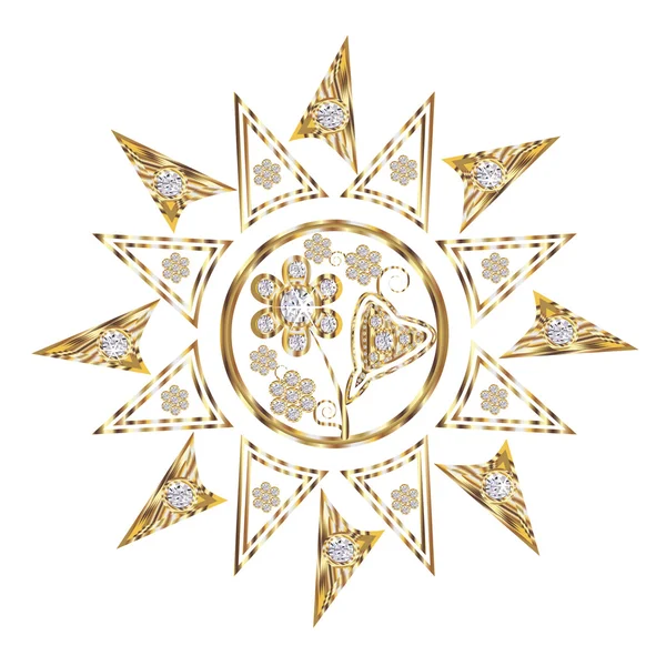 Золотое солнце — стоковый вектор