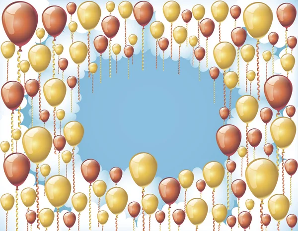 Святкові кульки на блакитному небі — стоковий вектор
