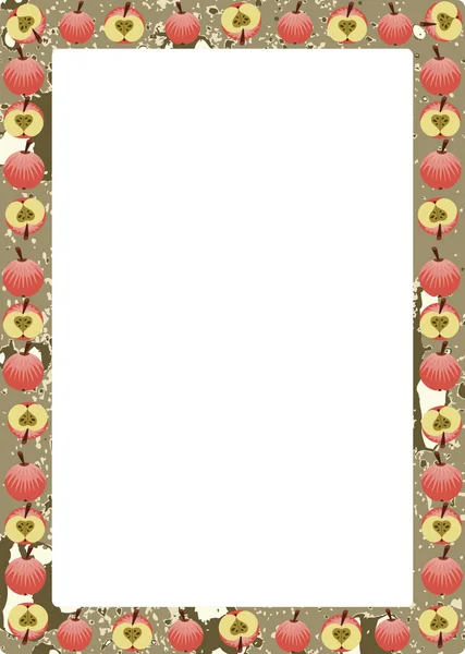 Cadre avec pommes — Image vectorielle