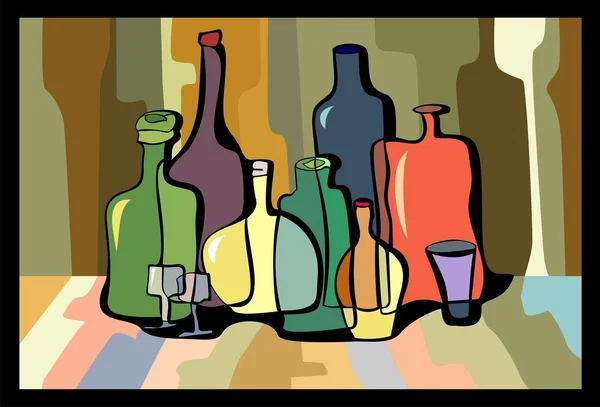 stock vector Colorful bottles