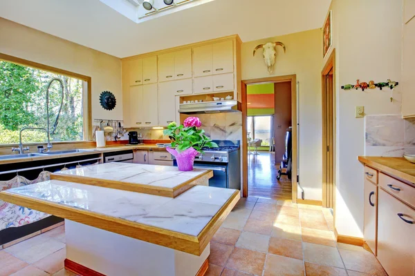 Güzel parlak beyaz ev mutfak — Stok fotoğraf