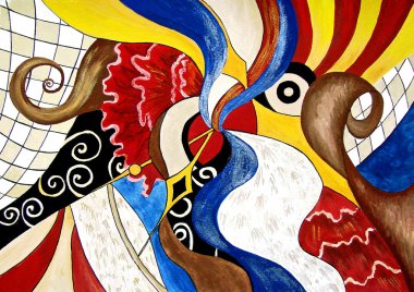 Abstract painting of Spanish themes. Art. clipart