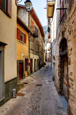 Tende, France. village in the mountains. Narrow street. clipart