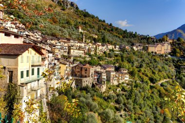 Saorge. Village, France. Old village in the mountains. clipart