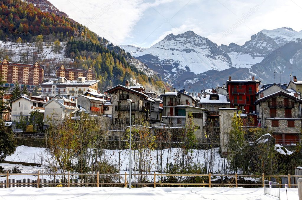 Limone Piemonte, Italy. Ski resort town. Beginning of Nov.2011. — Stock ...